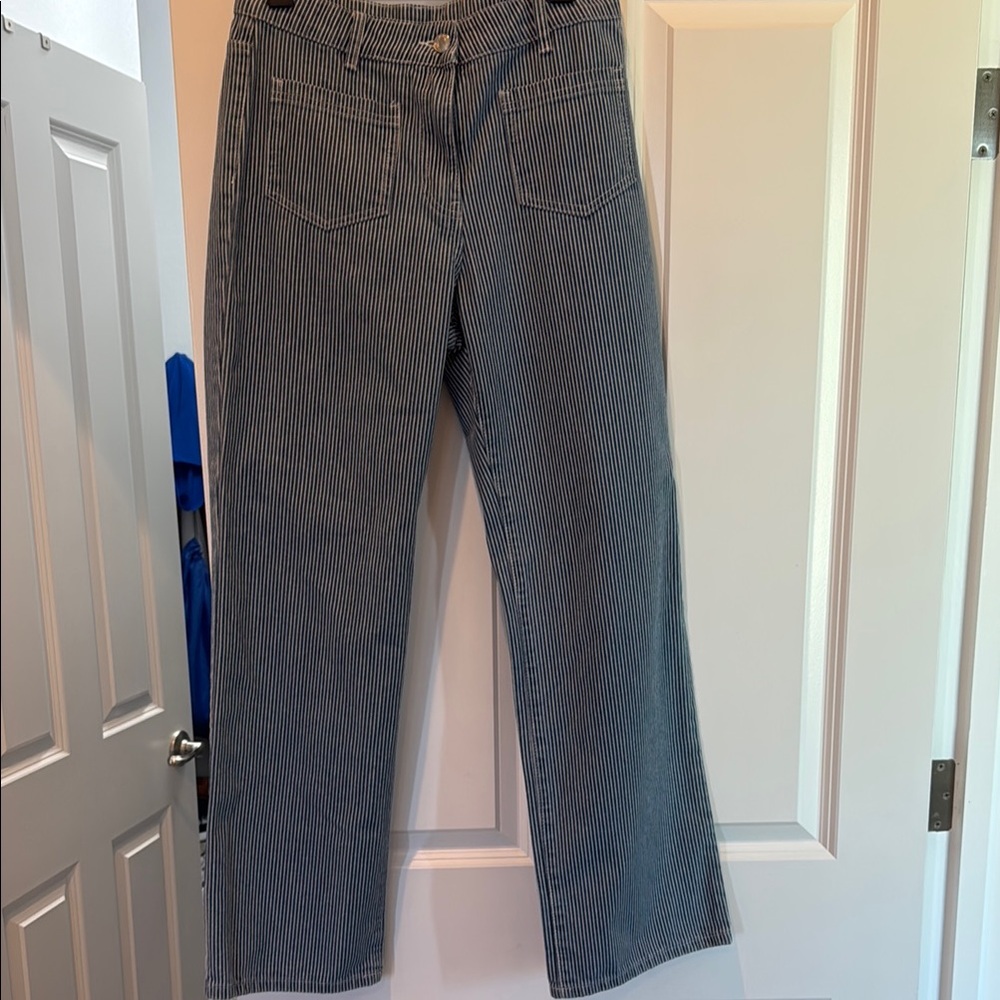 Women's Striped Blue Jeans